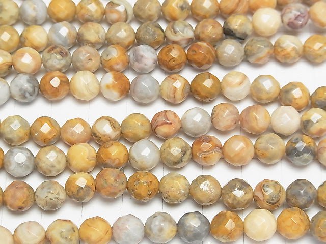 Crazy lace agate 64 Faceted Round 8 mm half or 1 strand beads (aprx.15 inch / 38 cm)