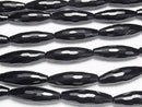 [Video] Onyx  Faceted Rice 40x10x10mm half or 1strand beads (aprx.15inch/38cm)