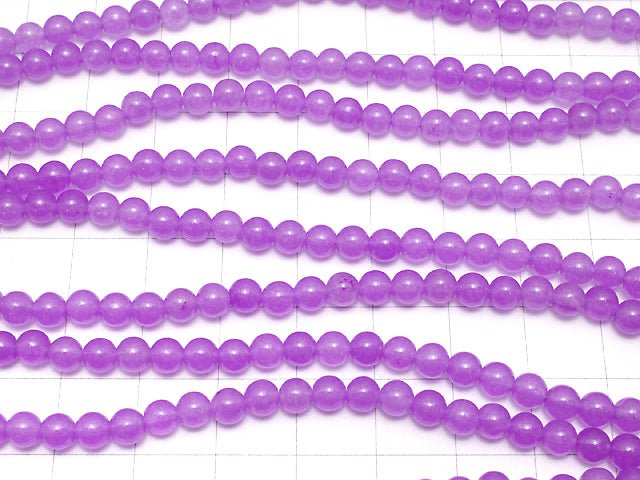 Purple Color Jade Round 4mm 1strand beads (aprx.15inch / 37cm)