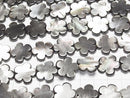 Black Shell AAA Flower motif 18 x 18 x 3 mm 1/4 or 1strand beads (aprx.15 inch / 38 cm)