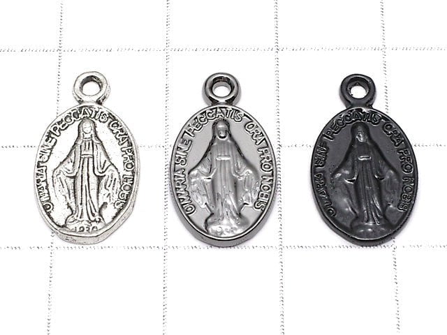 Metal parts charm 14x10mm Miraculous Medal 10pcs