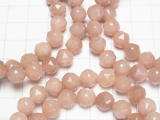 [Video] Peach Moonstone AA++ Star Faceted Round 8mm Bracelet