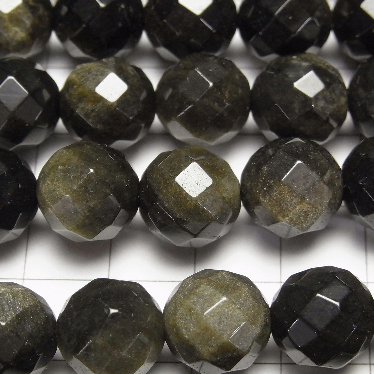 金曜石 64 切面圓珠 12mm 半串或一串珠子 (約 15 英吋 / 38 公分)