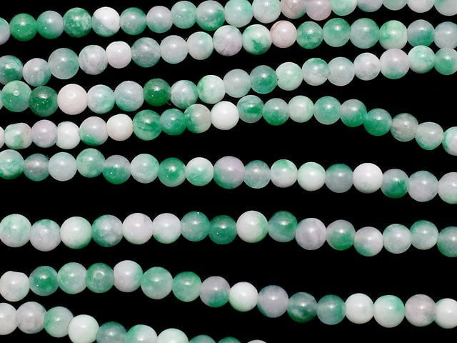 Purple x Green Jade Round 4mm 1strand beads (aprx.15inch / 38cm)