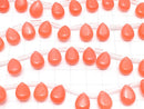 Pink orange color Jade Pear shape 12x9mm half or 1strand beads (aprx.15inch/37cm)