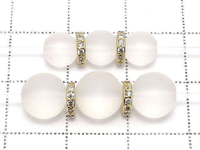 Metal parts Rondelle 6x6x1.5mm (with CZ)  Gold color3pcs