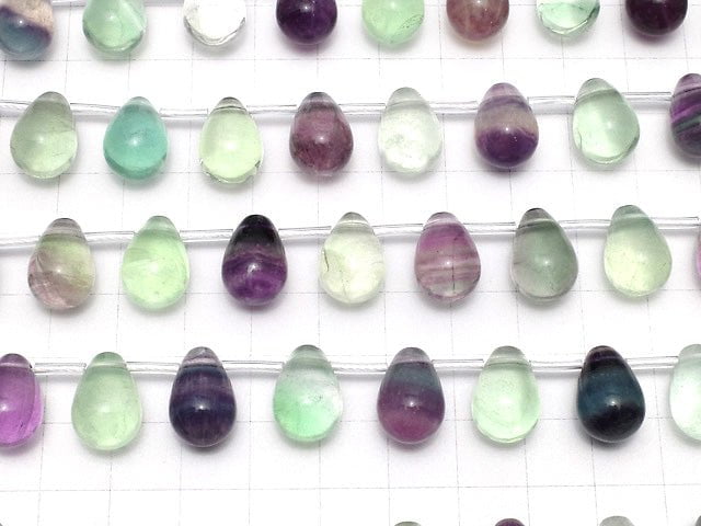[Video] Multicolor Fluorite AAA- Drop (Smooth) 15x10x10mm half or 1strand beads (aprx.15inch/36cm)