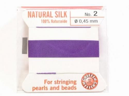 Griffin Cord (Silk Bead Cord Thread) [0.30mm-0.70mm] Amethyst 1pc