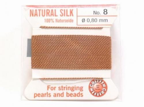 Griffin Cord (Silk Bead Cord Thread) [0.75mm-1.05mm] Carnelian 1pc