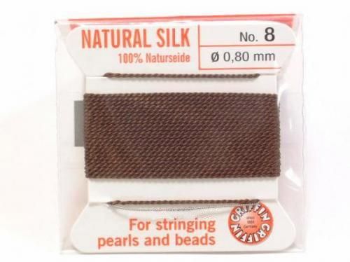 Griffin Cord (Silk Beading Cord Thread) [0.75mm-1.05mm] Brown, 1pc
