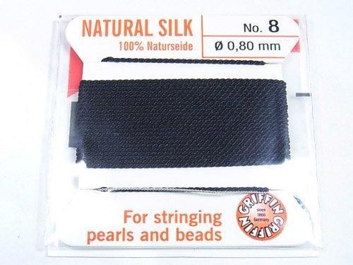 Griffin Cord (Silk Beading Cord Thread) [0.75mm-1.05mm] Black 1pc