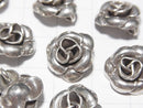 Karen Silver Rose Charm 14x14x6mm 1pc
