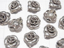 Karen Silver Rose Charm 14x14x6mm 1pc