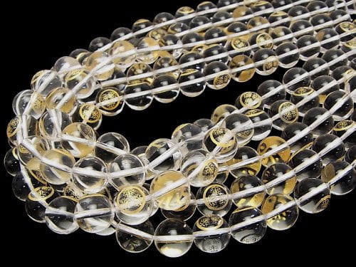 [Video] Golden Carving! Ieyasu Tokugawa Emblem(KAMON) Crystal AAA Round 10 mm, 12 mm 1/4 or 1strand