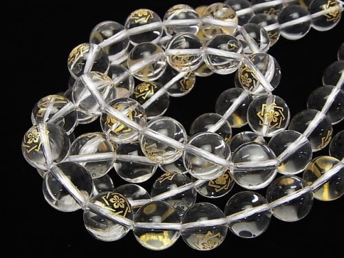 [Video] Golden Carving! Ryoma Sakamoto Emblem(KAMON) Crystal AAA Round 10 mm, 12 mm 1/4 or 1strand