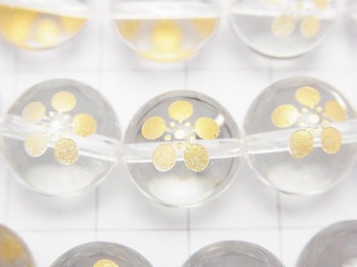 [Video] Golden Carving! Toshiie Maeda Emblem(KAMON)  Crystal AAA Round 10 mm, 12 mm 1/4 or 1strand