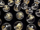 [Video] Gold! Carved Family Crests of Warring States Warlords! Crystal Round 12mm, 14mm [Naoe Kanetsugu, Ai] 3pcs