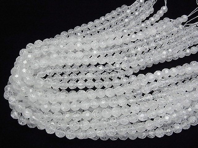 [Video]Cracked Crystal 32Faceted Round 8mm 1strand beads (aprx.15inch/38cm)