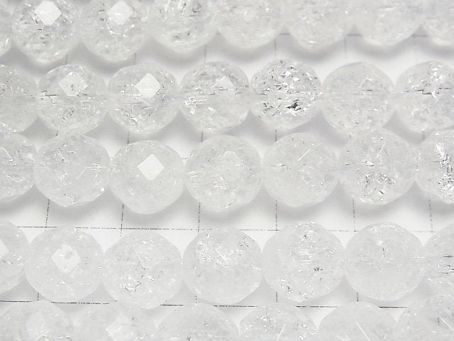 [Video]Cracked Crystal 32Faceted Round 10mm half or 1strand beads (aprx.15inch/38cm)