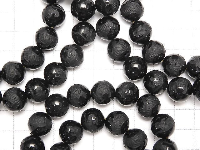Tiger (Four Divine Beasts) Carved! Onyx AAA Round 10mm,12mm,14mm,16mm Half/Bracelet