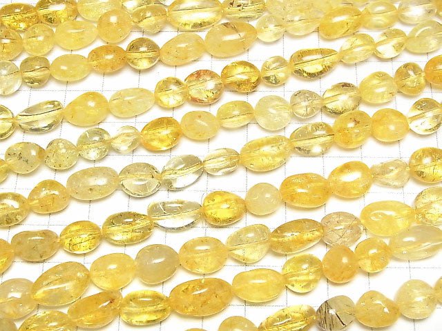 [Video] Yellow Color Cracked Crystal Nugget 1strand beads (aprx.15inch / 38cm)