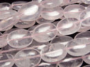 Oval, Rose Quartz Gemstone Beads