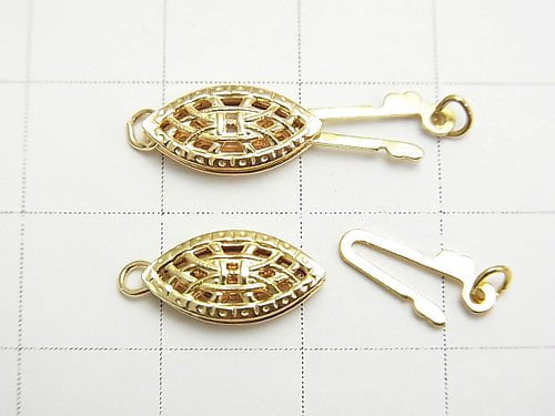 14KGF Hollow Clasp 15x6x3mm 1pc