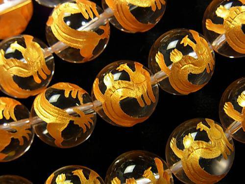 Carving, Crystal Quartz, Round Gemstone Beads
