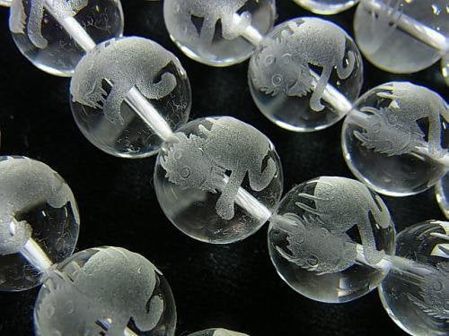 Carving, Crystal Quartz, Round Gemstone Beads