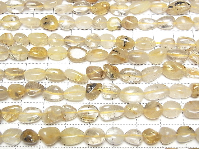 [Video]Rutilated Quartz AA Small Size Nugget 1strand beads (aprx.14inch/35cm)