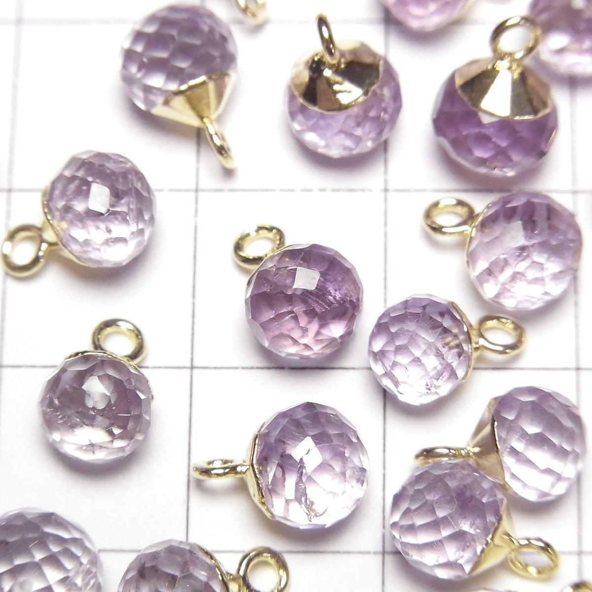 Amethyst Zwiebel Facettierte Briolette Charm Goldfarbe 2 Stück