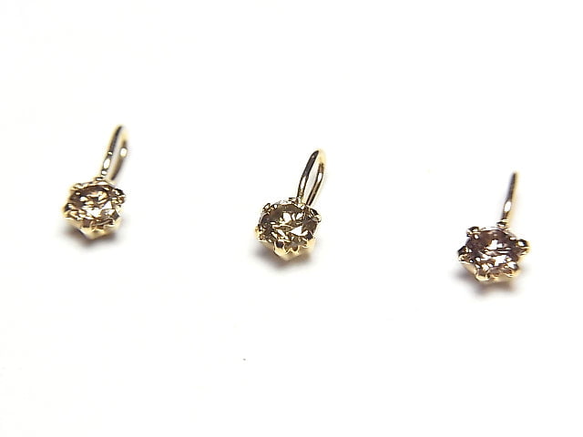 [Japan] Champagne color Diamond AAA Round Faceted 3x3mm Pendant [18K Yellow Gold]