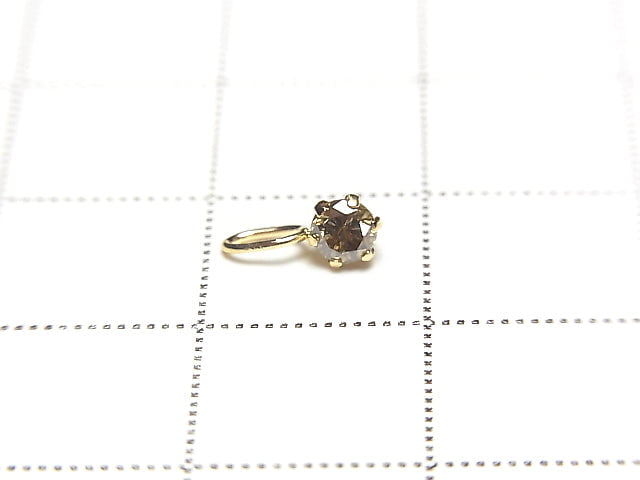 [Japan] Champagne color Diamond AAA Round Faceted 3x3mm Pendant [18K Yellow Gold]
