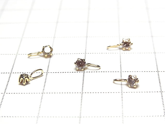 [Japan] Champagne color Diamond AAA Round Faceted 3x3mm Pendant [18K Yellow Gold]