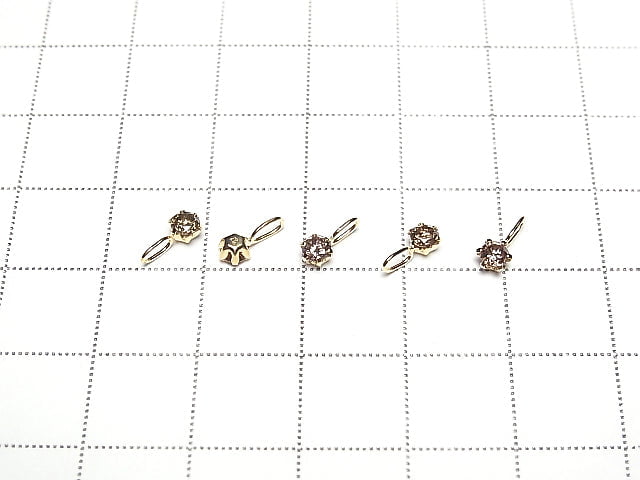 [Japan] Champagne color Diamond AAA Round Faceted 3x3mm Pendant [18K Yellow Gold]
