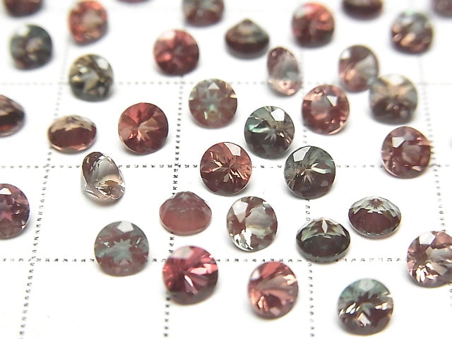 [Video]High Quality Bi-color Andesine AAA Loose stone Round Faceted 4x4mm 2pcs