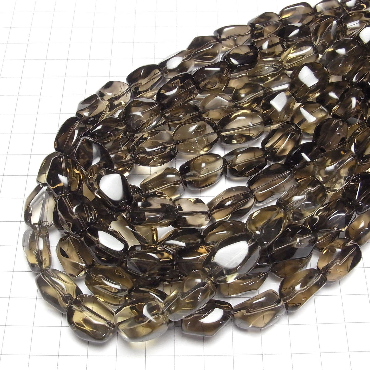 Rauchquarz AAA- Facettierter Nugget halb oder 1Strang Perlen (ca. 15inch/36cm)