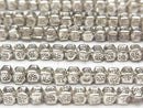 [Video] Karen Hill Tribe Silver Flower patterned Square Rondelle 5 x 5 x 4 mm 1/4 or 1strand beads (aprx.16 inch / 40 cm)