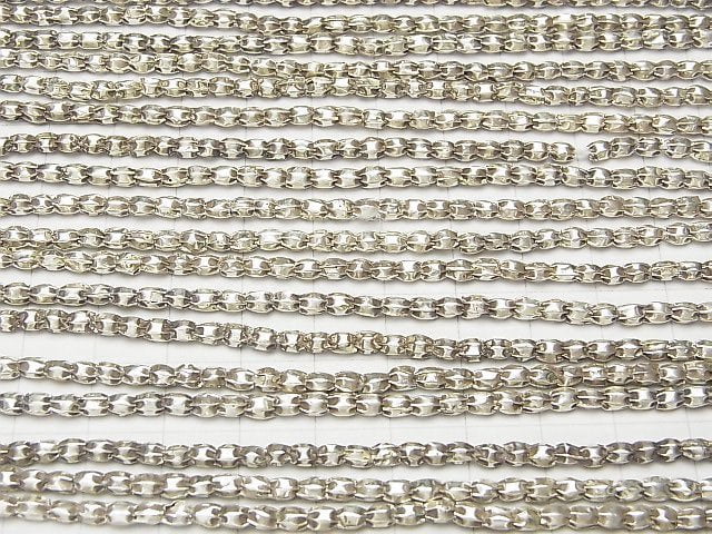 Karen Silver Line Carved Rice 3x3x3mm half or 1strand beads (aprx.24inch/60cm)