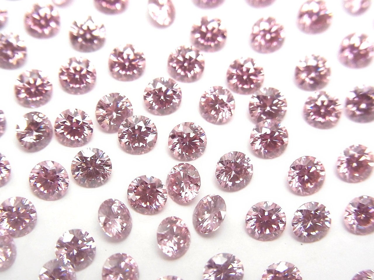 莫桑石 AAA 裸石 圓形切面 4x4mm [櫻花粉] 3顆