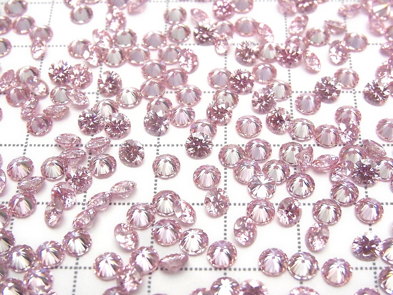 Moissanite AAA Pierre non montée Ronde Facettée 4x4mm [Rose Sakura] 3 p.