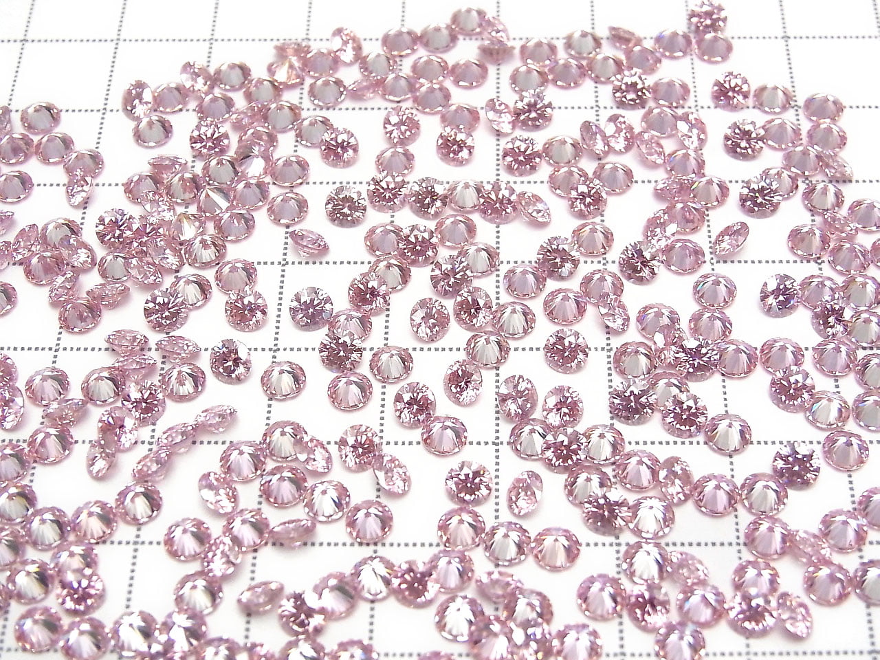 Moissanite AAA Pierre non montée Ronde Facettée 4x4mm [Rose Sakura] 3 p.