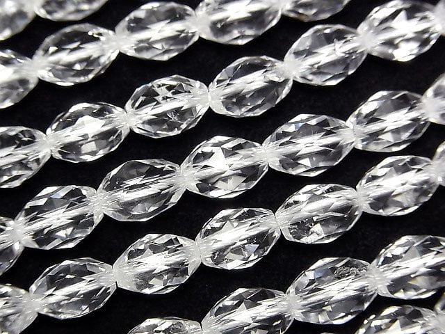 [Video]High Quality! Crystal AAA Triangle Faceted Rice 10x7x7mm 1/4 or 1strand beads (aprx.15inch/36cm)