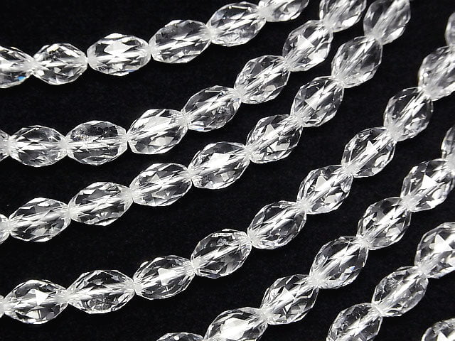 [Video]High Quality! Crystal AAA Triangle Faceted Rice 10x7x7mm 1/4 or 1strand beads (aprx.15inch/36cm)