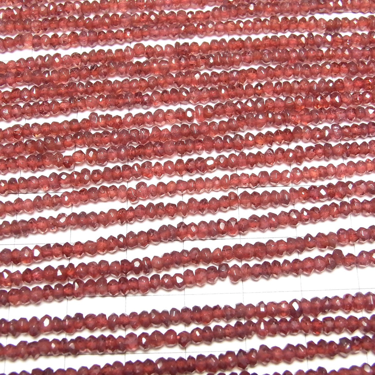 India Garnet AAA Faceted Button Rondelle 1strand beads (aprx.14inch / 34cm)
