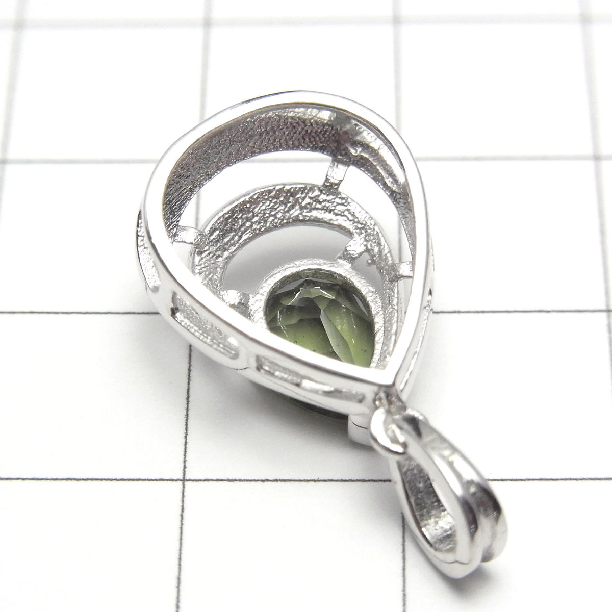 高品質捷克隕石 AAA 梨形刻面 9x7mm 吊墜 純銀925 1件