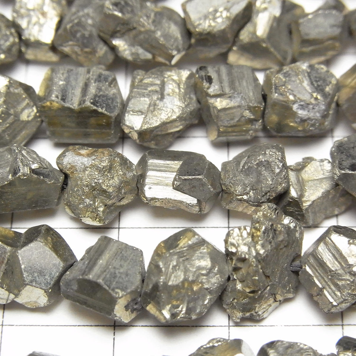 Pyrite Rough Faceted Nugget half or 1strand beads (aprx.13inch/32cm)