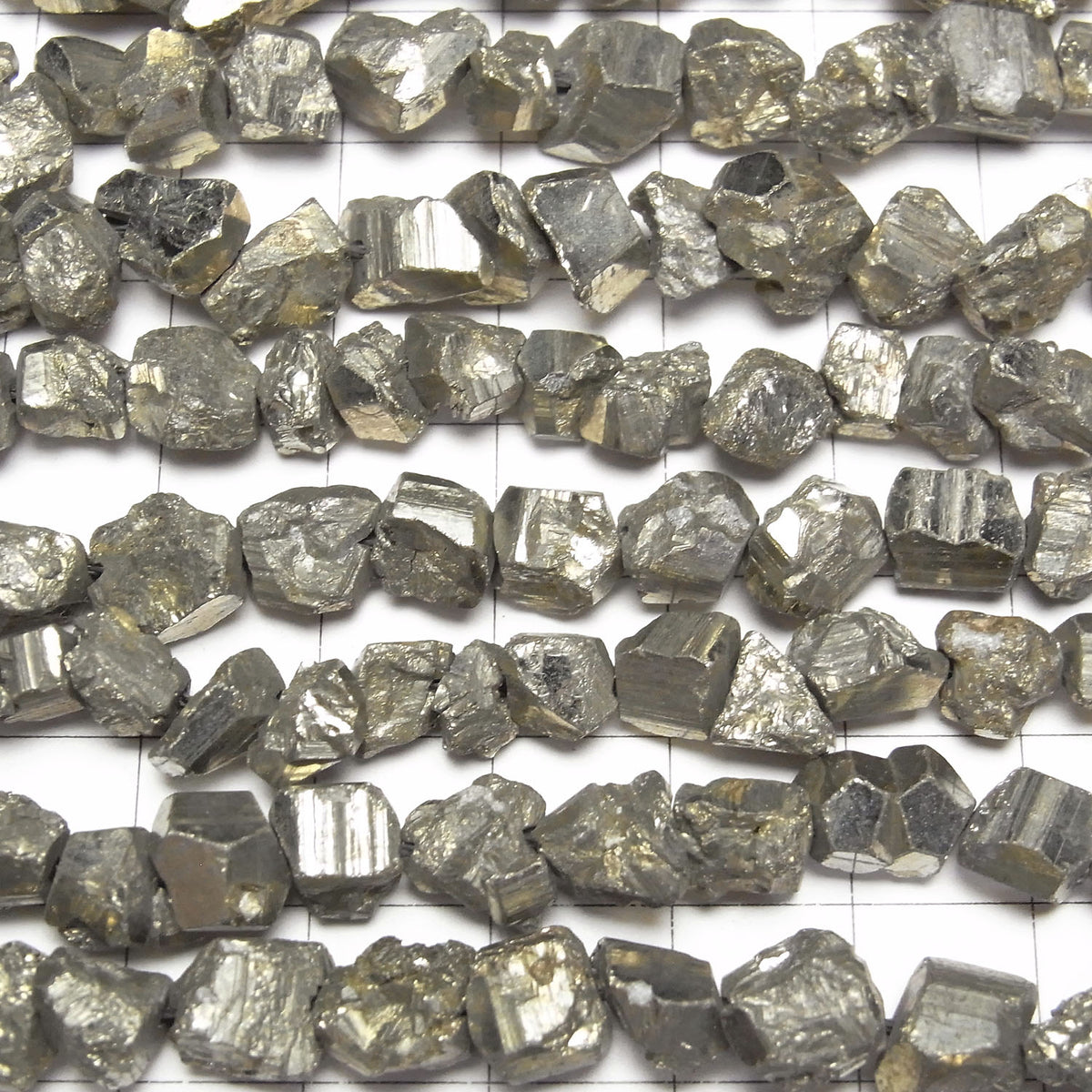 Pyrite Rough Faceted Nugget half or 1strand beads (aprx.13inch/32cm)