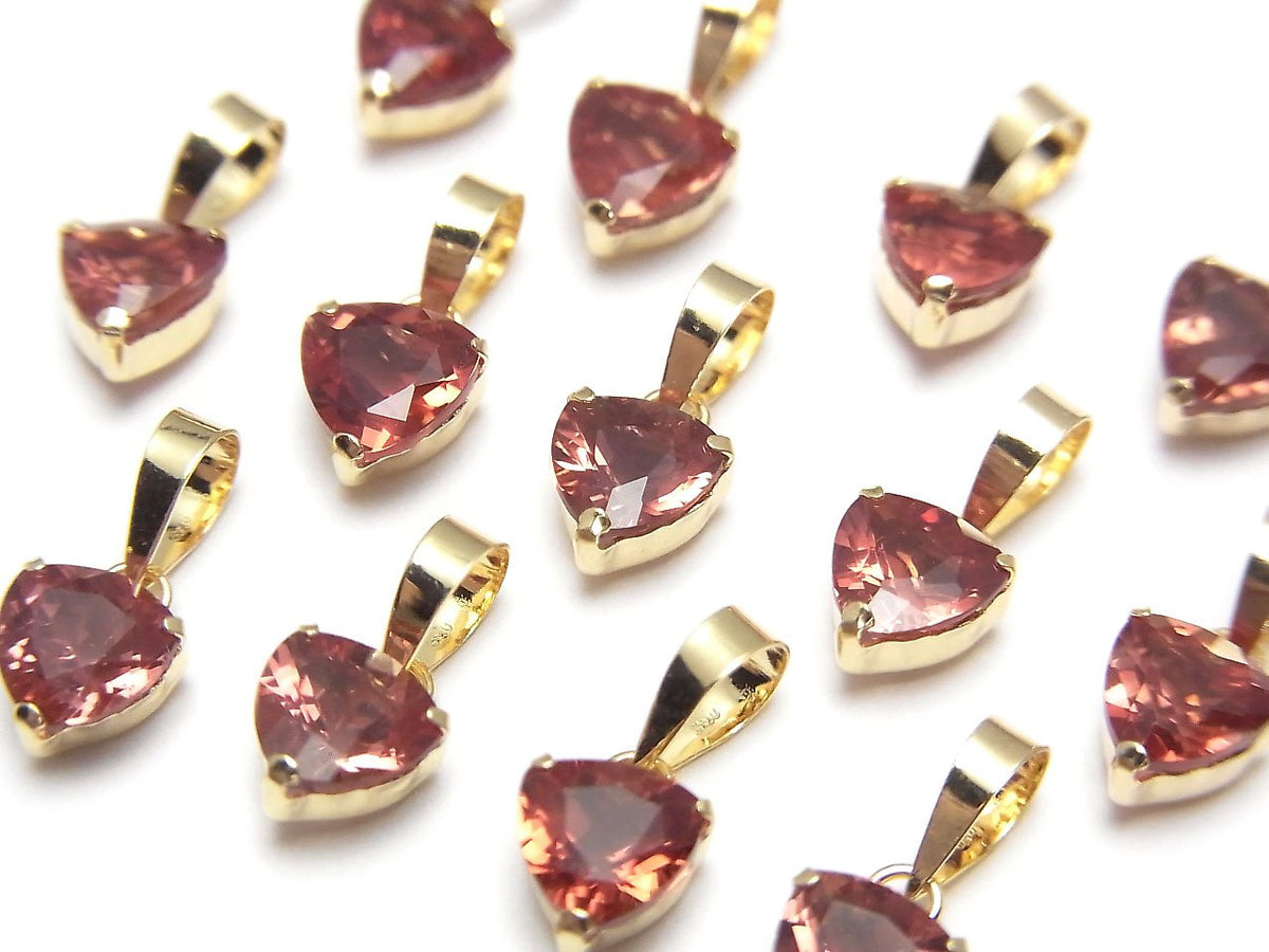 [Japan] High Quality Andesine AAA Triangle Faceted 5x5mm Pendant [18K Yellow Gold] 1pc