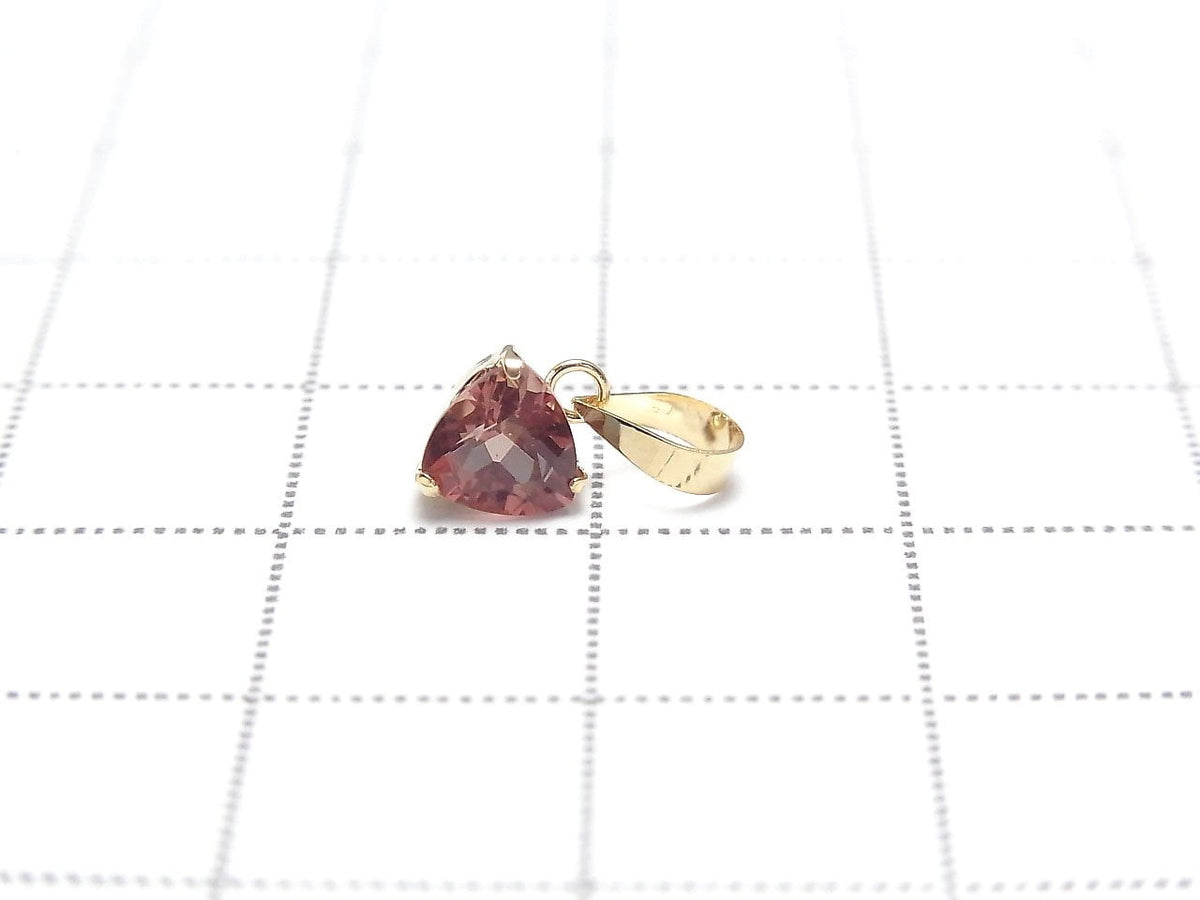 [Japan] High Quality Andesine AAA Triangle Faceted 5x5mm Pendant [18K Yellow Gold] 1pc